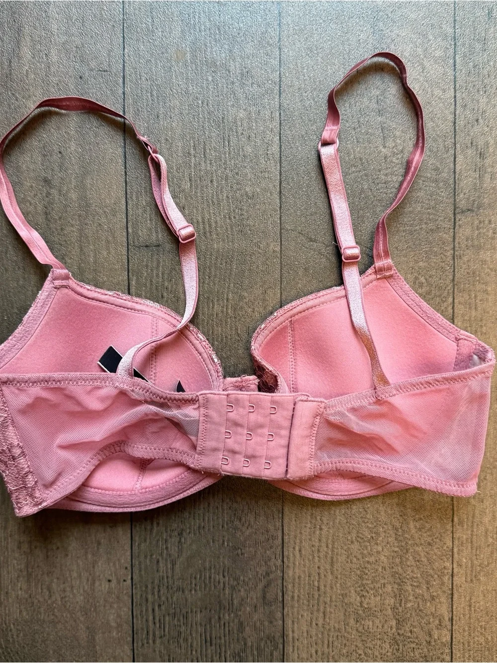 Victorias Secret 32 D Bra Pink Floral Very Sexy Balconet Underwire Studded